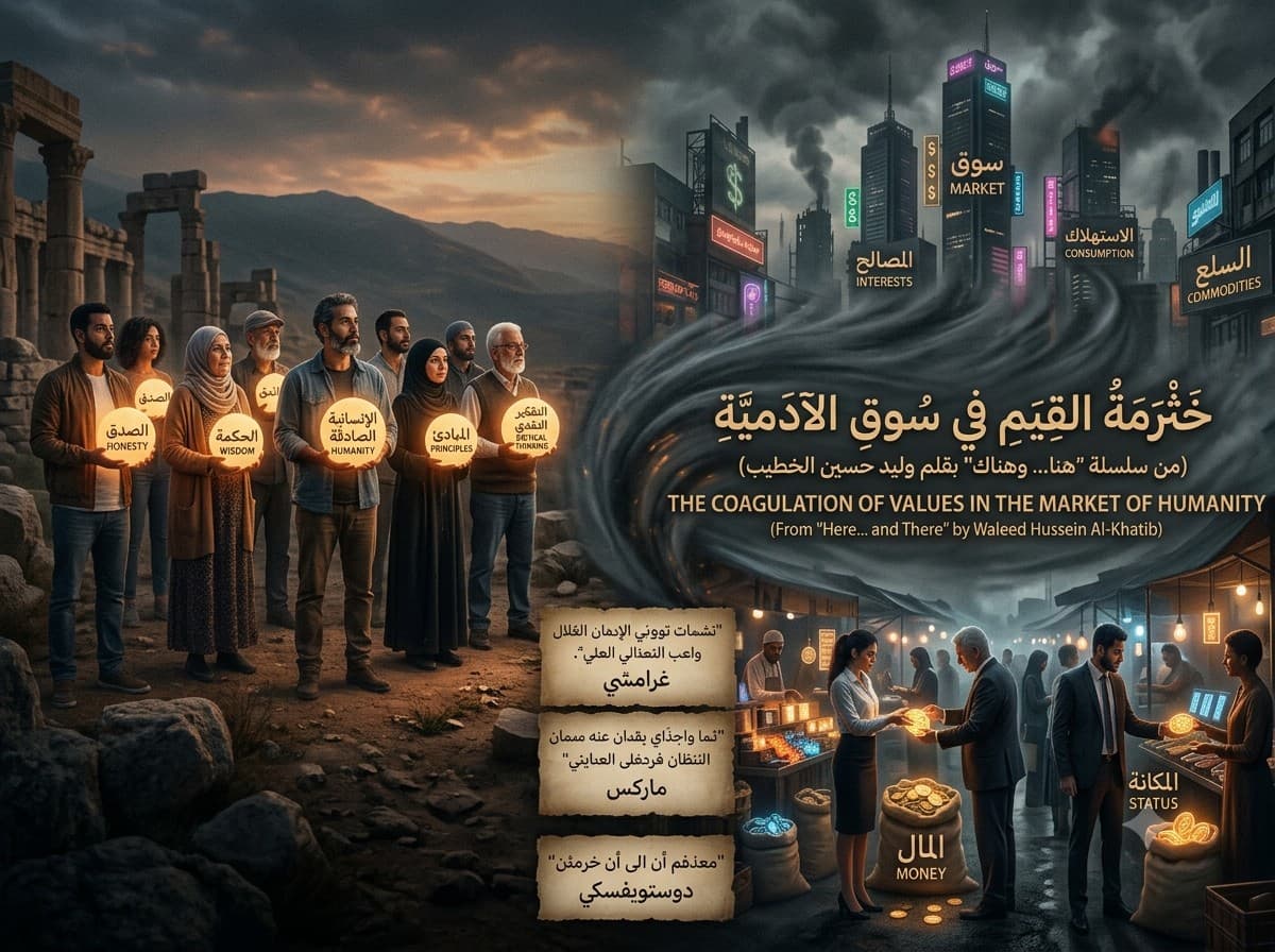خَثْرَمَةُ* القِيَمِ في سُوقِ الآدمية (من سلسلة "هنا... وهناك" بقلم وليد حسين الخطيب)