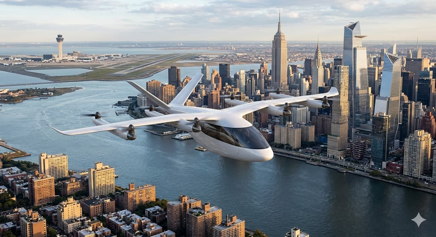 تاكسي جوي كهربائي يربط مانهاتن بمطار جي إف كيه في رحلات تجريبية بنيويورك