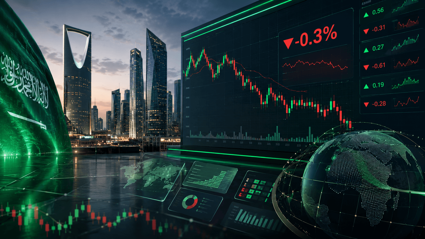 السوق السعودية تتراجع 0.3% بالتزامن مع تنفيذ تغييرات "إم إس سي آي"