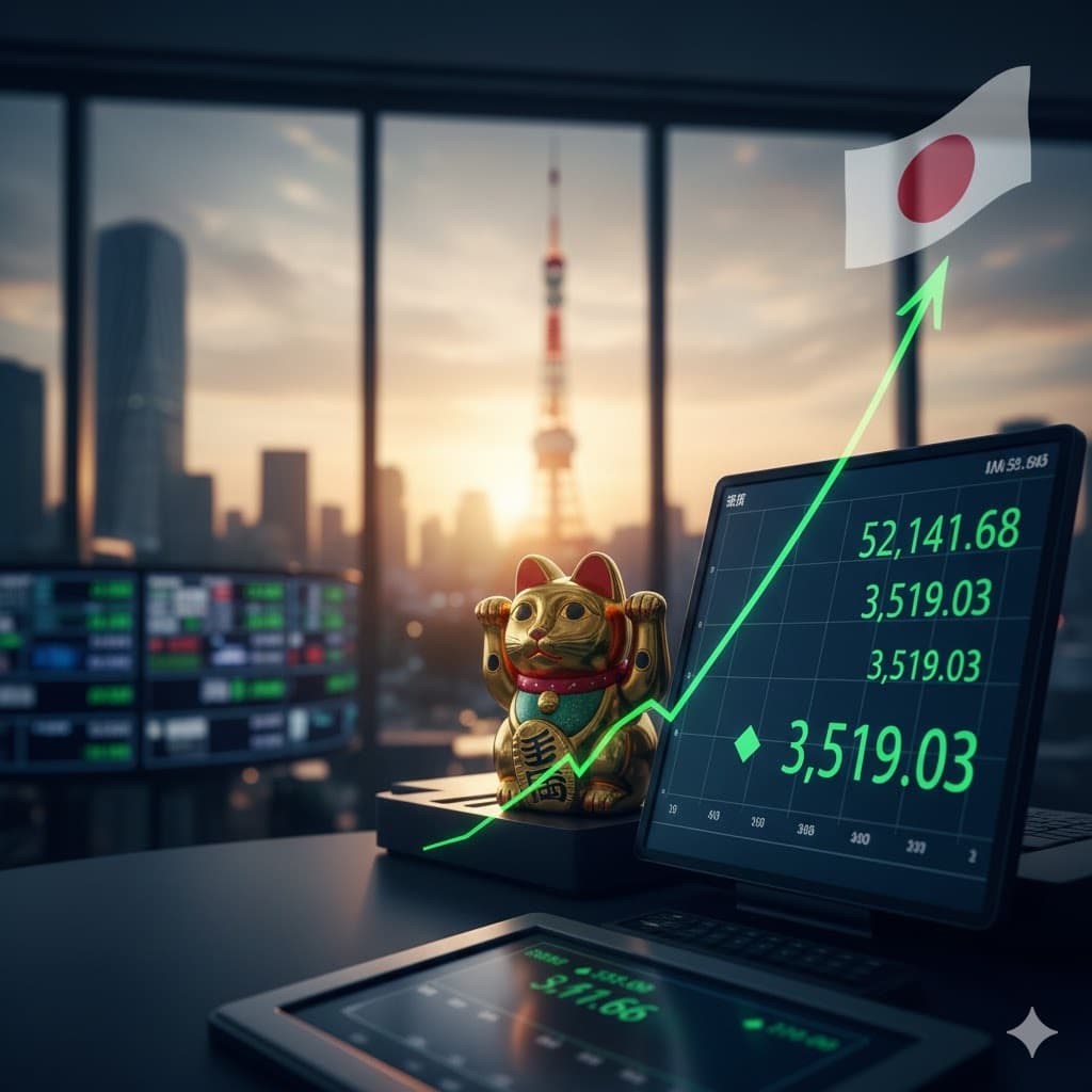 الأسهم اليابانية تصعد بدعم من وول ستريت واقتراب نيكي من مستوى قياسي