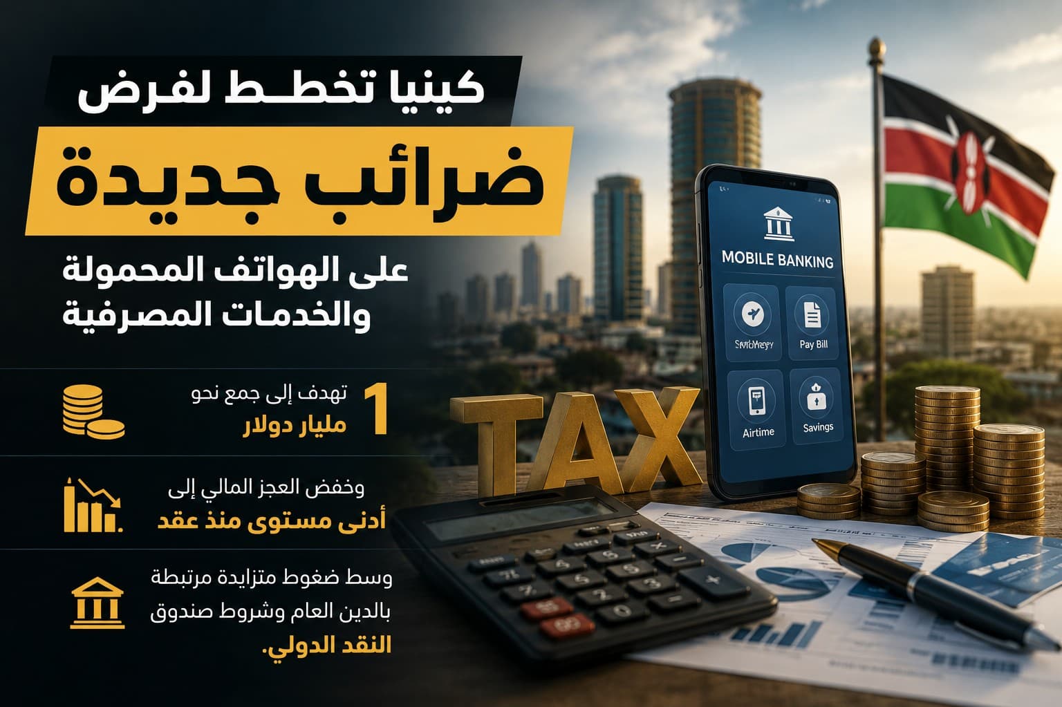 كينيا تخطط لجمع 931 مليون دولار عبر حزمة ضرائب جديدة