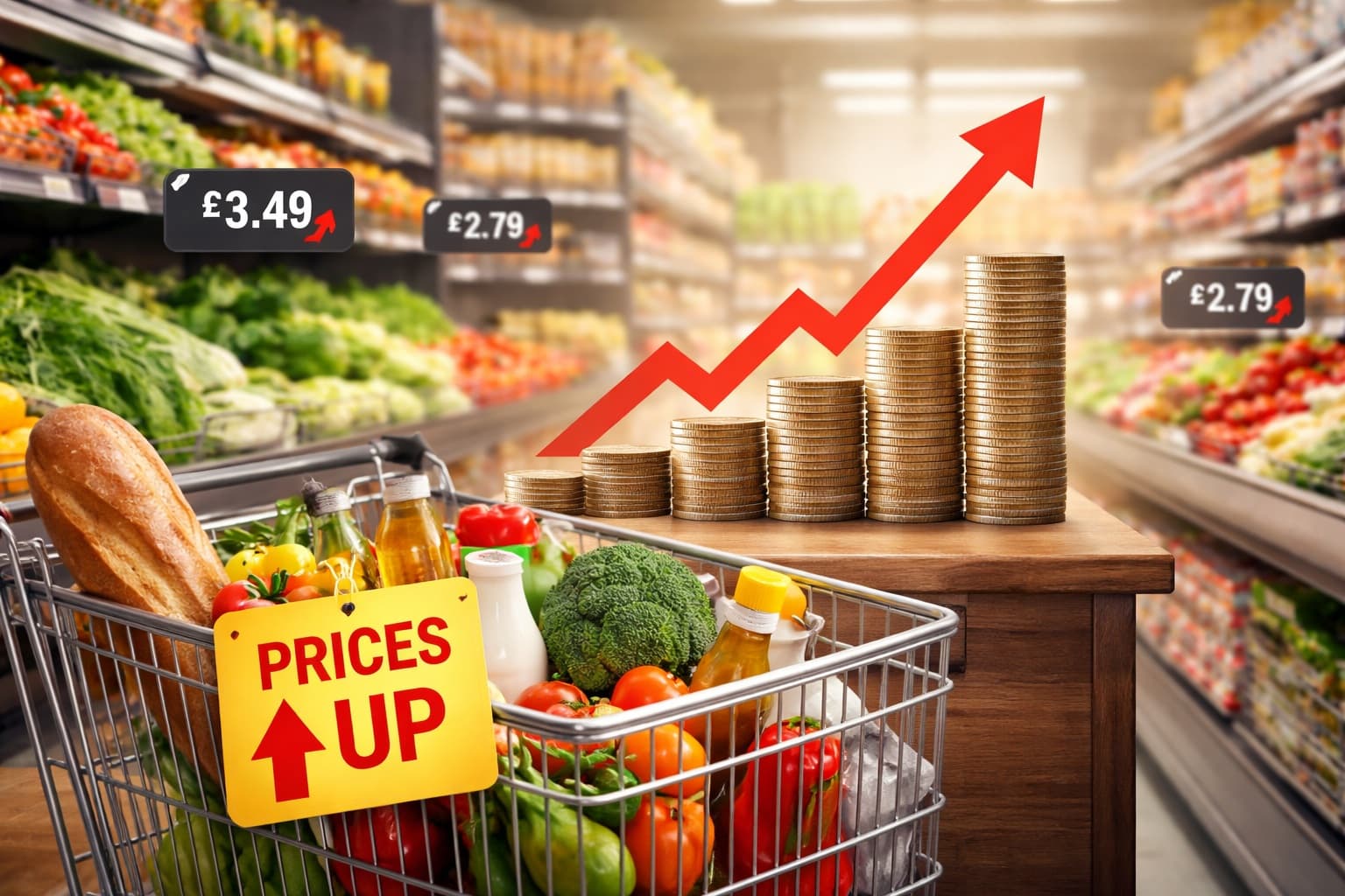 رغم إنخفاض التضخم في المملكة المتحدة... إرتفاع أسعار السلع الغذائية 