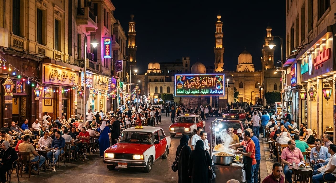 القاهرة تستعيد نشاطها الليلي بعد تخفيف قيود الطاقة المفروضة خلال شهر