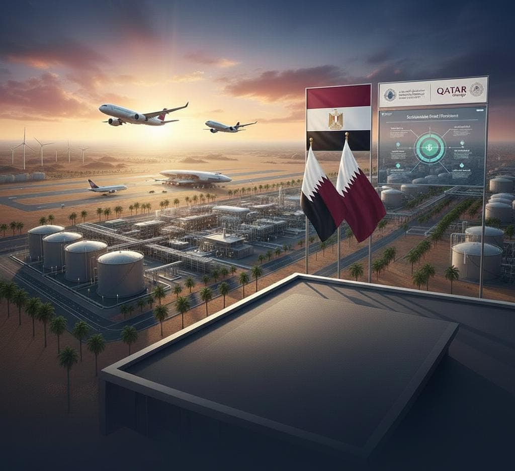 مصر توقع عقدًا قطريًا بـ200 مليون دولار لإنتاج وقود الطائرات المستدام في منطقة السخنة