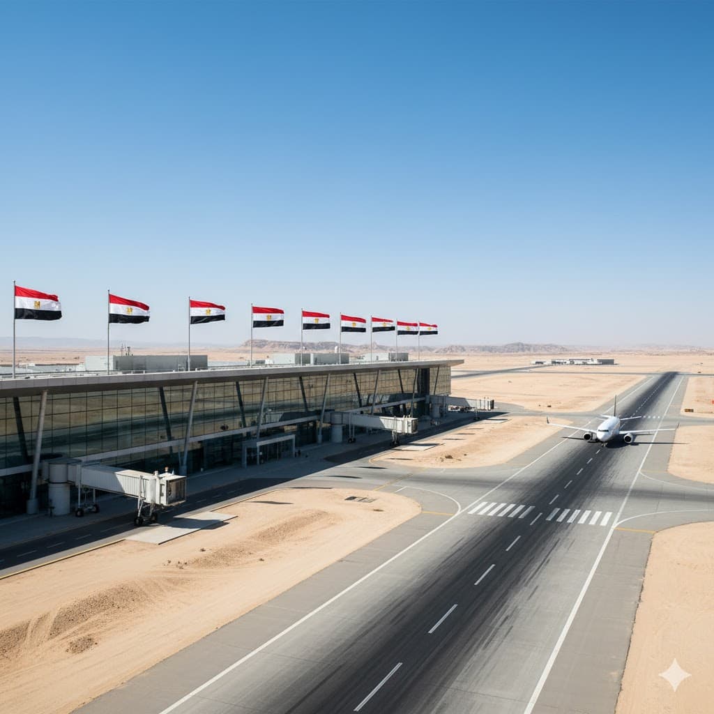 أول رحلة دولية تهبط في مطار العاصمة الإدارية المصرية