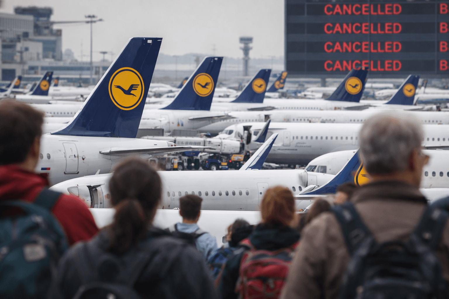 إضراب تحذيري يشل حركة لوفتهانزا ويُلغي مئات الرحلات الجوية