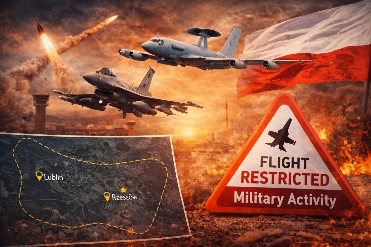 إغلاق المجال الجوي فوق مطارين في جنوب شرق بولندا بسبب نشاط عسكري غير مخطط