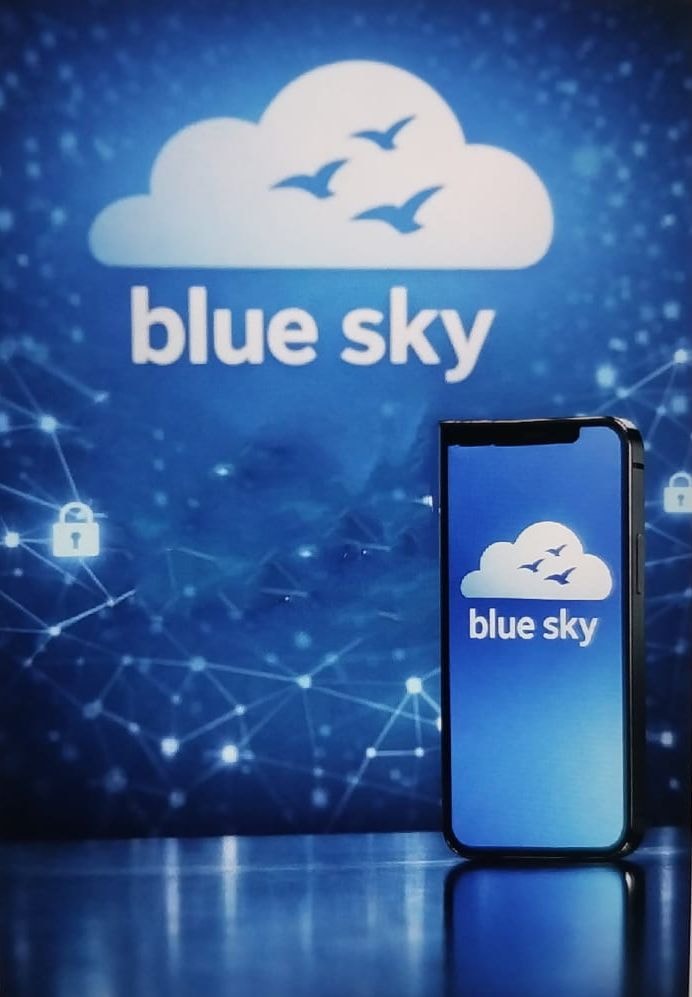 واجهة تطبيق بلوسكاي على هاتف ذكي تُظهر ميزة مراسلة خاصة مشفّرة داخل التطبيق