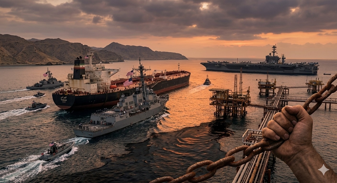 حصار بحري في مضيق هرمز_صورة مولدة عبر الذكاء الاصطناعي