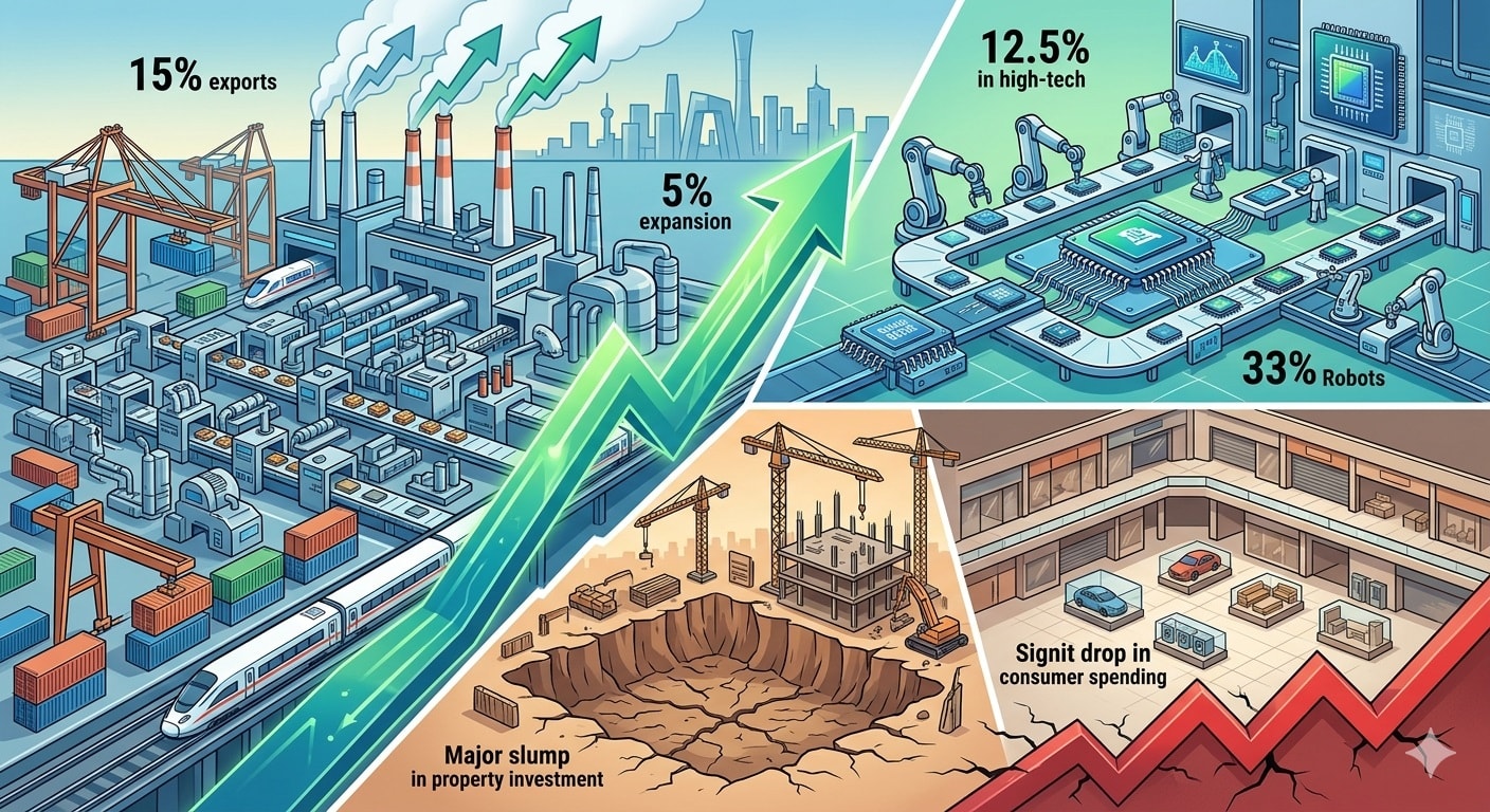 الاقتصاد الصيني يتجاوز التوقعات رغم الحرب(AI)