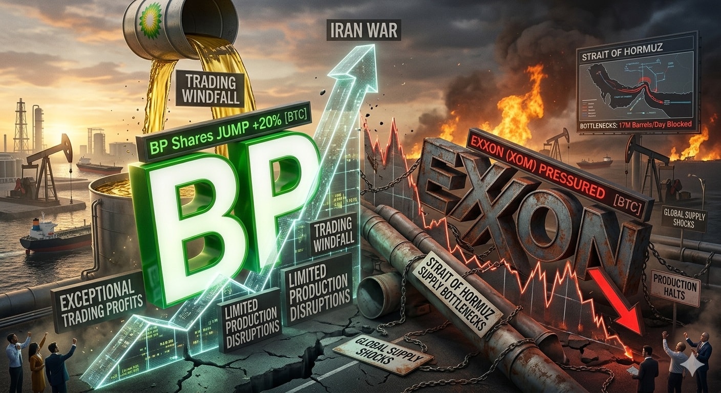 ارتفاع سهم بي بي مقابل إكسون_صورة مولدة عبر الذكاء الاصطناعي