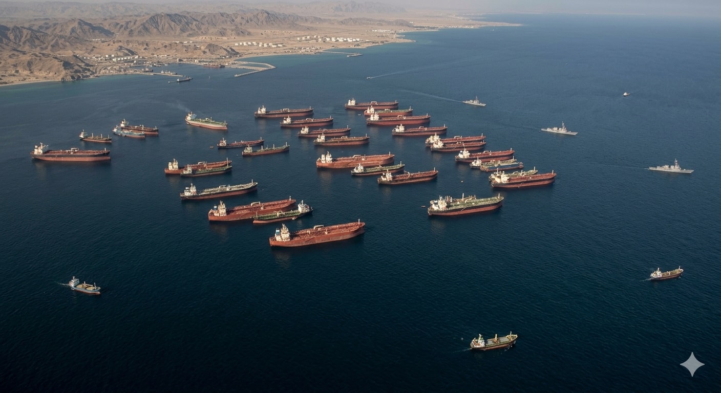 حصار ناقلات نفط_صورة مولدة عبر الذكاء الاصطناعي