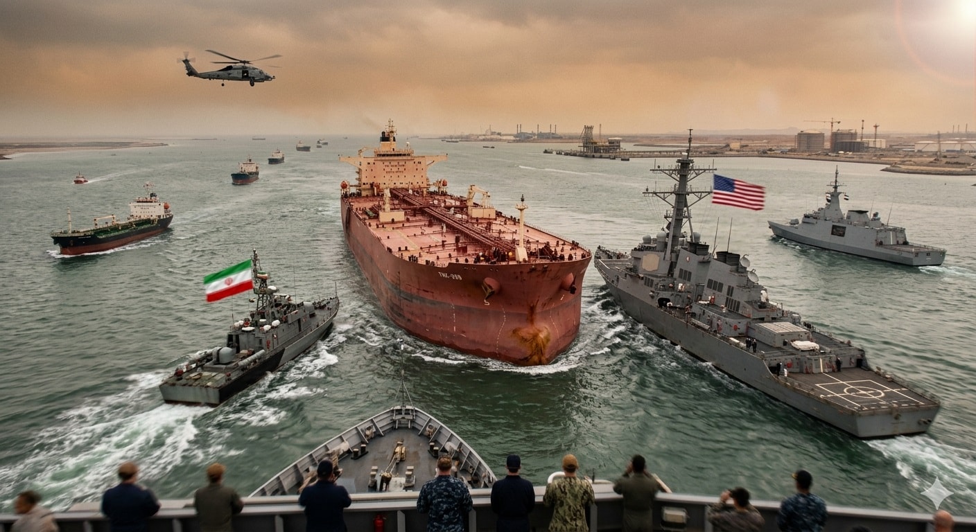 استمرار التوترات في مضيق هرمز_صورة مولدة عبر الذكاء الاصطناعي