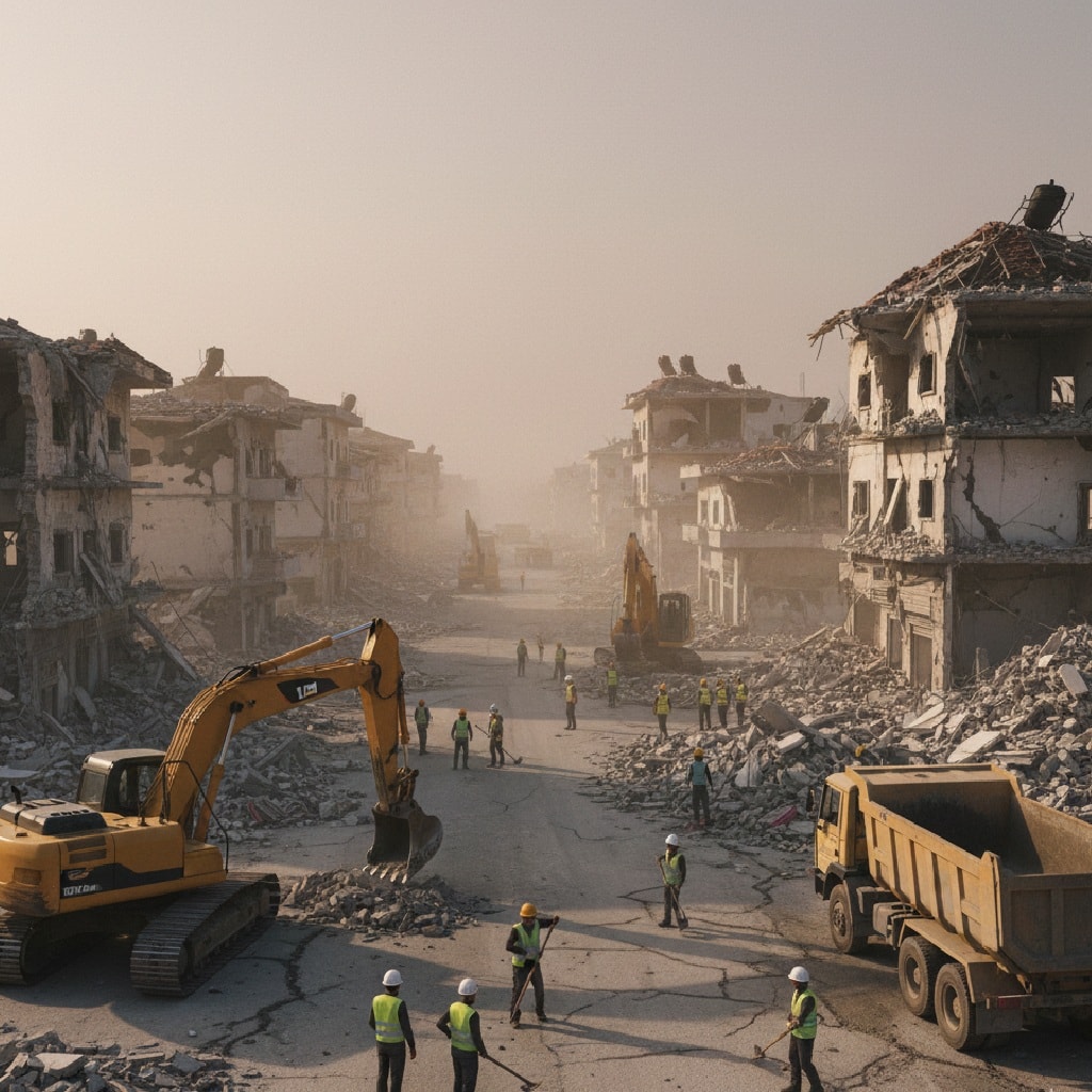 مشهد واسع لقرية حدودية لبنانية بعد الحرب