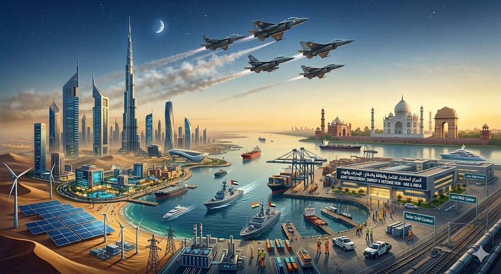 الهند والامارات في شراكة اقتصادية ودفاعية_صورة مولدة عبر الذكاء الاصطناعي