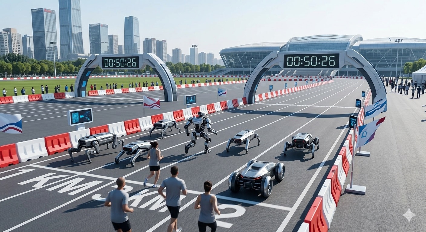 روبوت يحطم الرقم القياسي البشري في نصف ماراثون(AI)