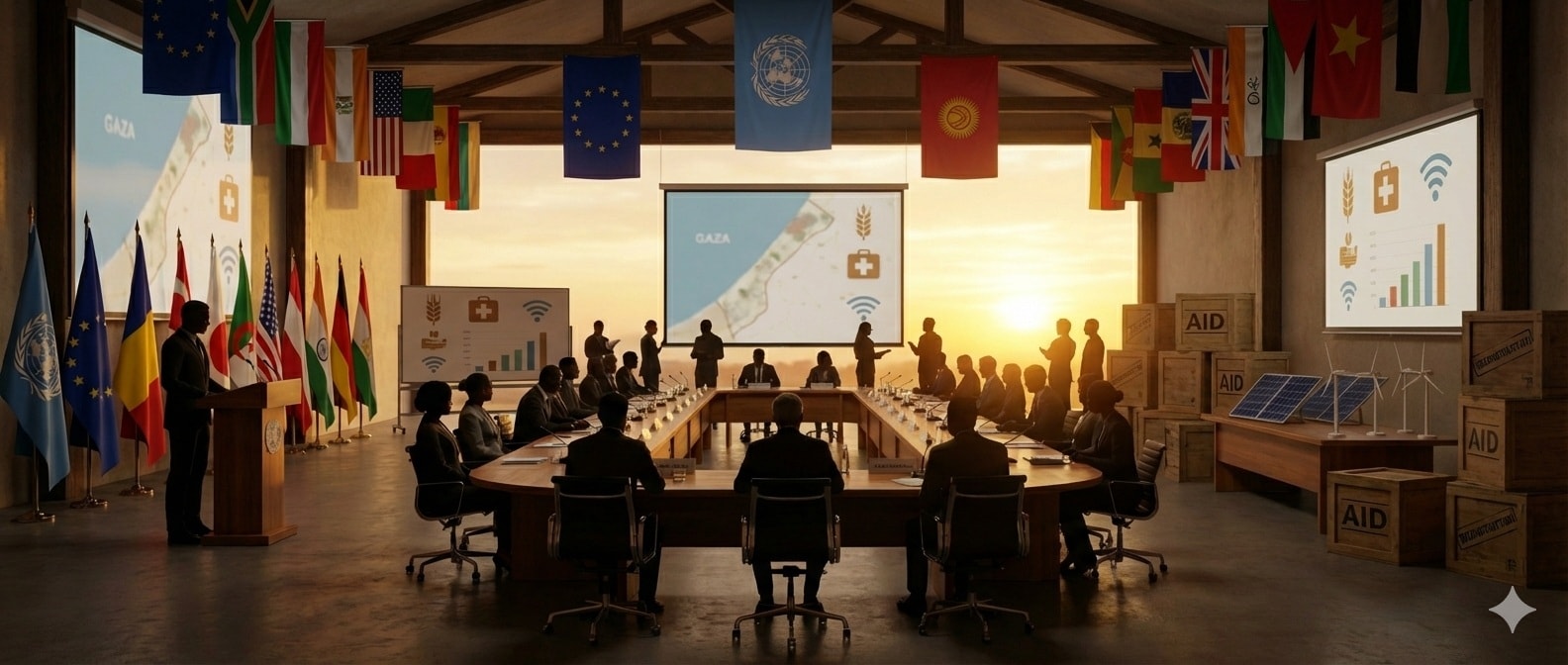 يُطلق الاجتماع الأول لمجلس سلام غزة دعماً دولياً شاملاً لتعزيز السلام وإعادة إعمار القطاع. (AI)
