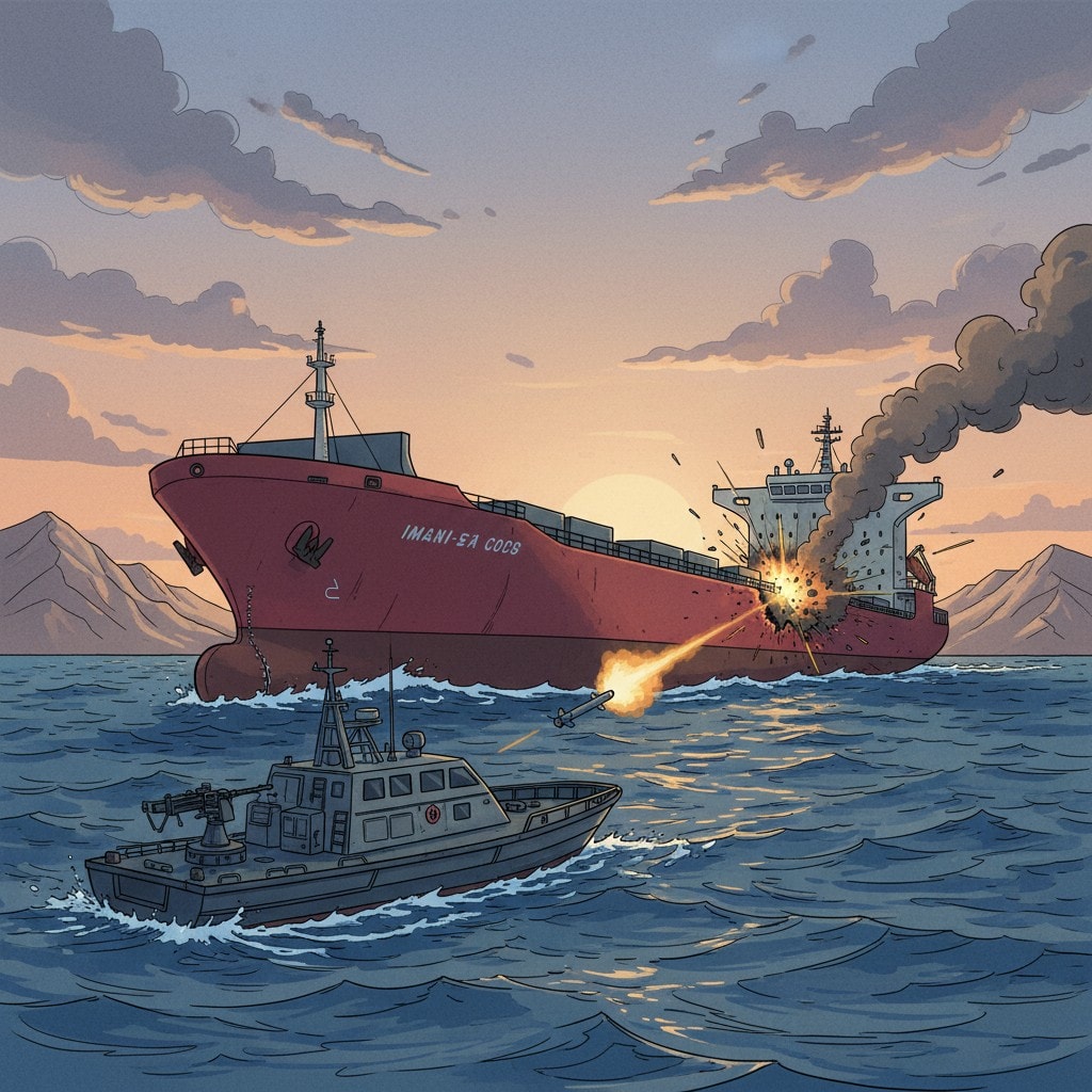 Iranian Revolutionary Guard Vessel Attacks Container Ship Near Oman