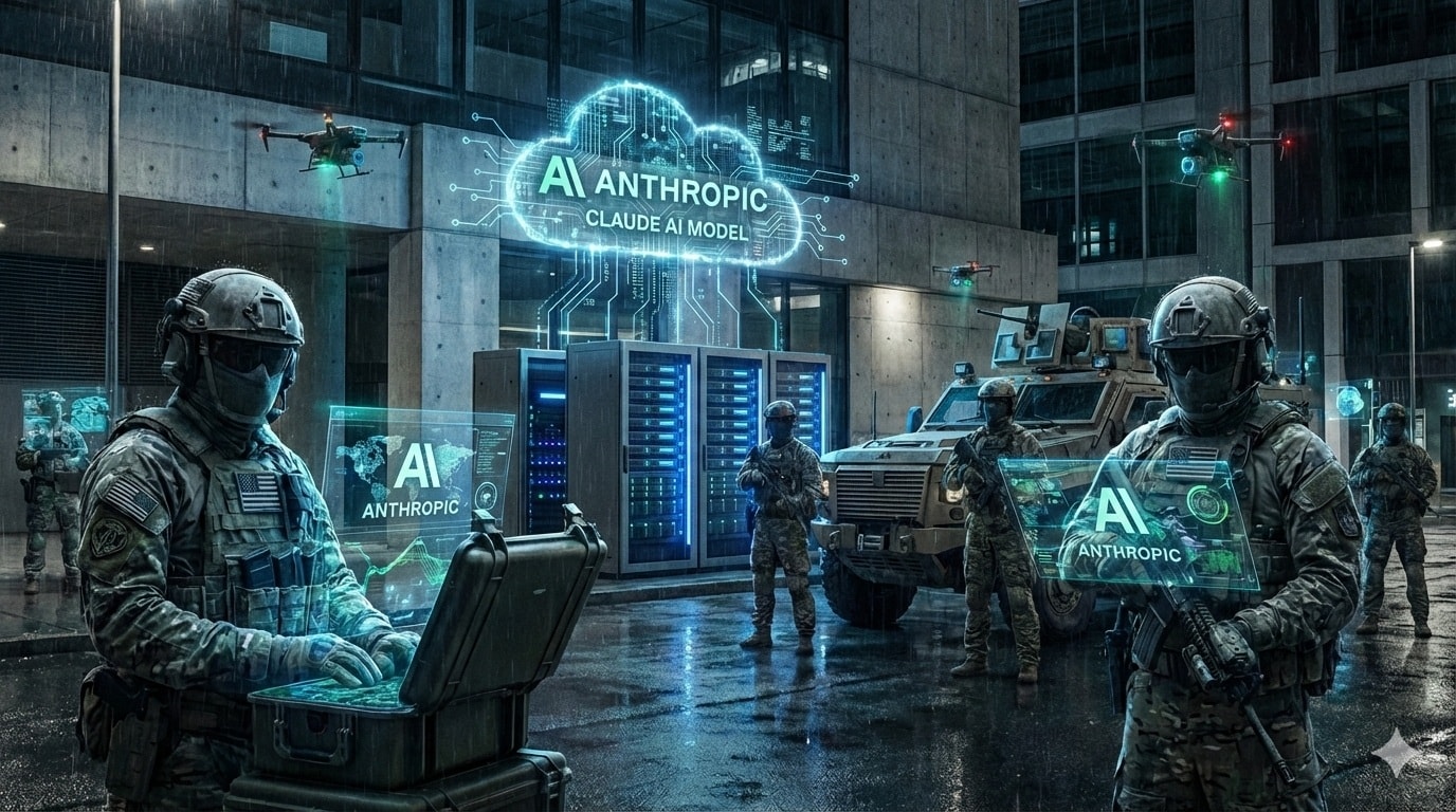 تجسيد بصري لدور الذكاء الاصطناعي كلود  في دعم العمليات الميدانية واللوجستية للجيش الأميركي. (AI) 