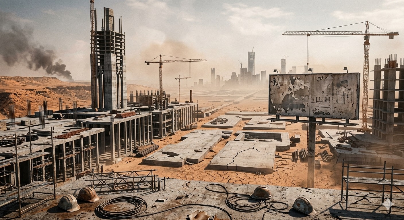 أعمال بناء عالقة في السعودية_صورة مولدة عبر الذكاء الاصطناعي
