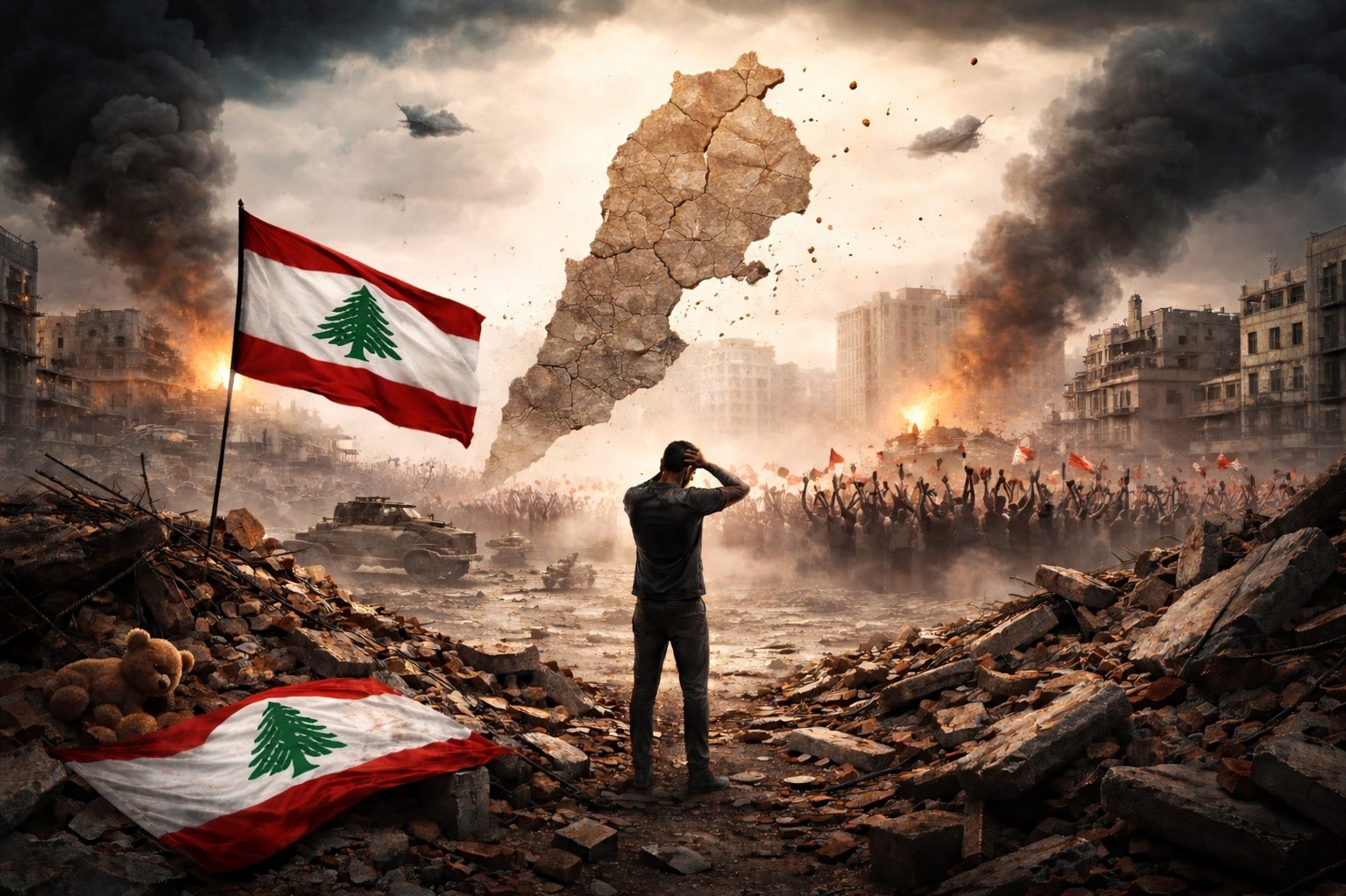 الدمار في لبنان - وليد الخطيب - سنيب