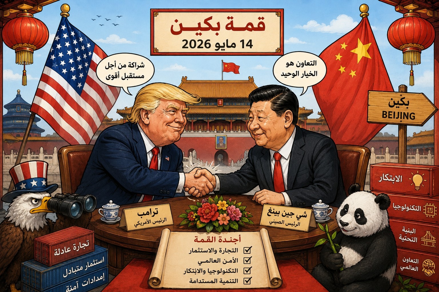 قمة ترامب شي في بكين يوم 14 أيار 2026 - سنيب