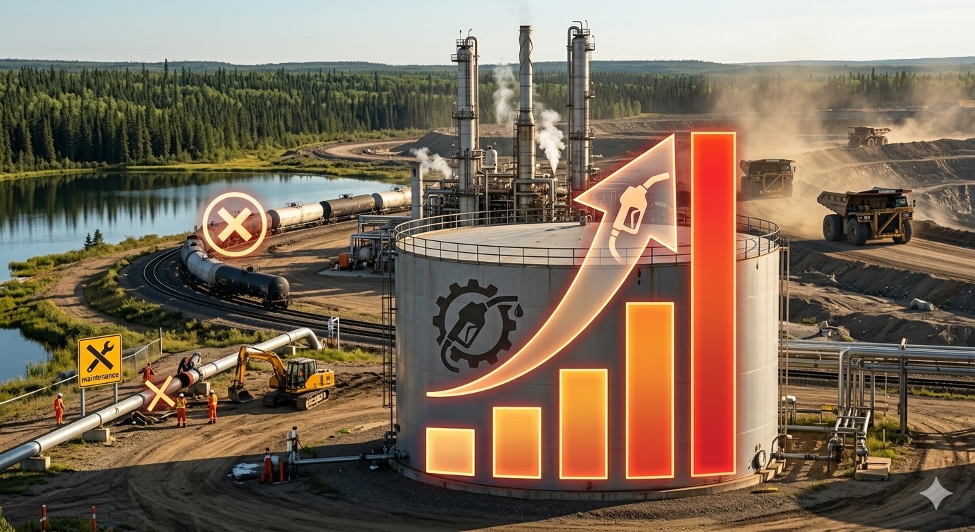 ارتفاع سعر النفط الاصطناعي الكندي وسط انقطاع الإمدادات- صورة مولدة عبر الذكاء الاصطناعي