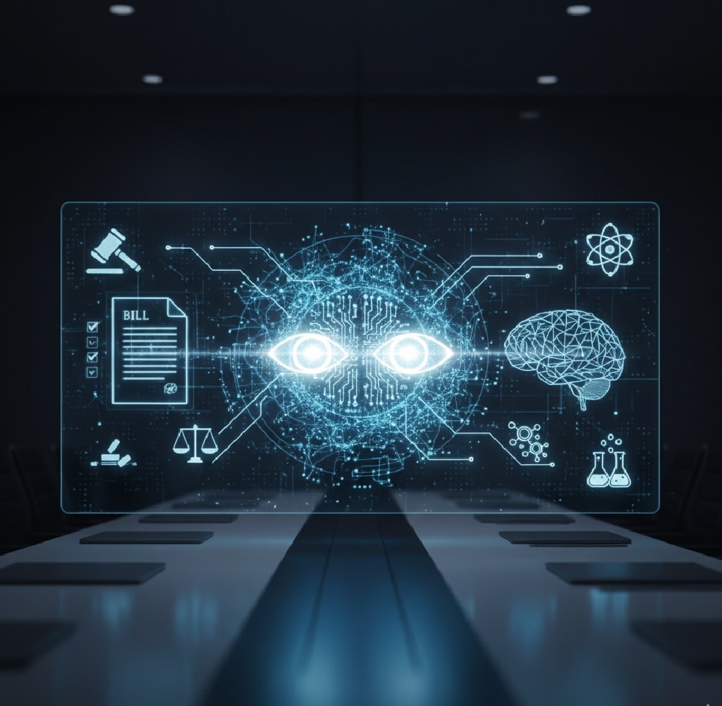 شبكات عصبية رقمية متداخلة مع رموز وعي (عيون مضيئة، دماغ إلكتروني) (Ai)