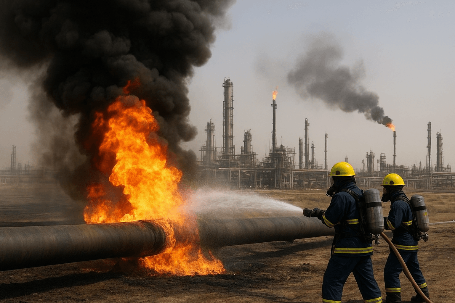 حريق في حقل الزبير النفطي بالعراق يودي بحياة عاملين وإصابة خمسة آخرين