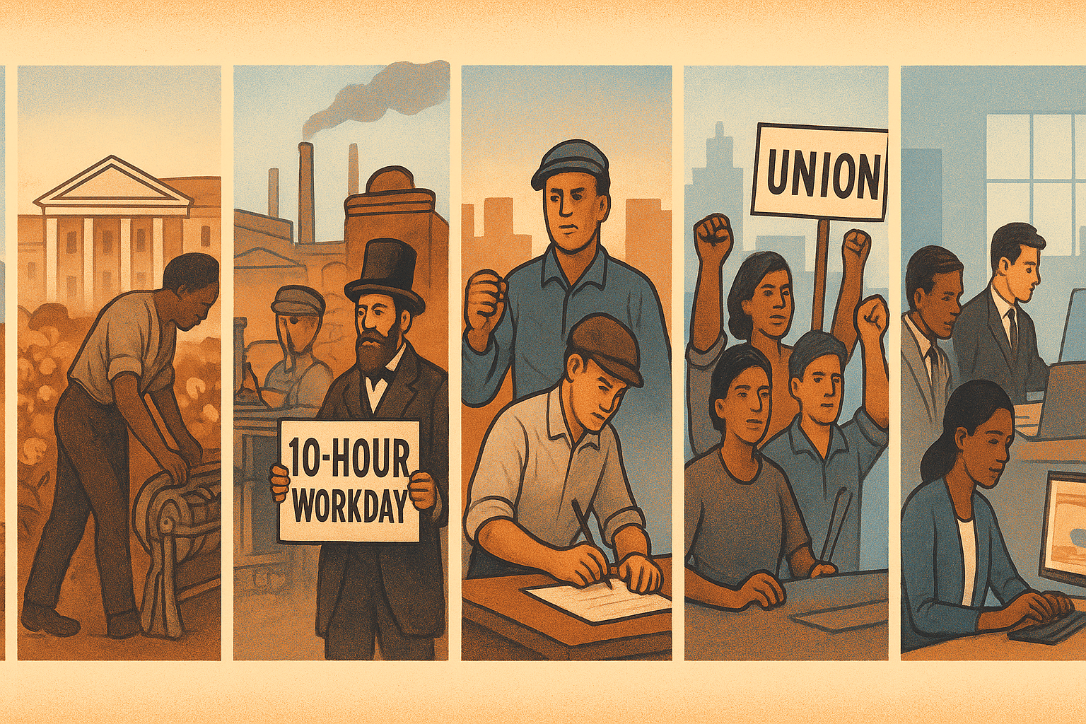 رحلة العمل في أميركا: أبرز المحطات التاريخية منذ 1776 حتى 2025