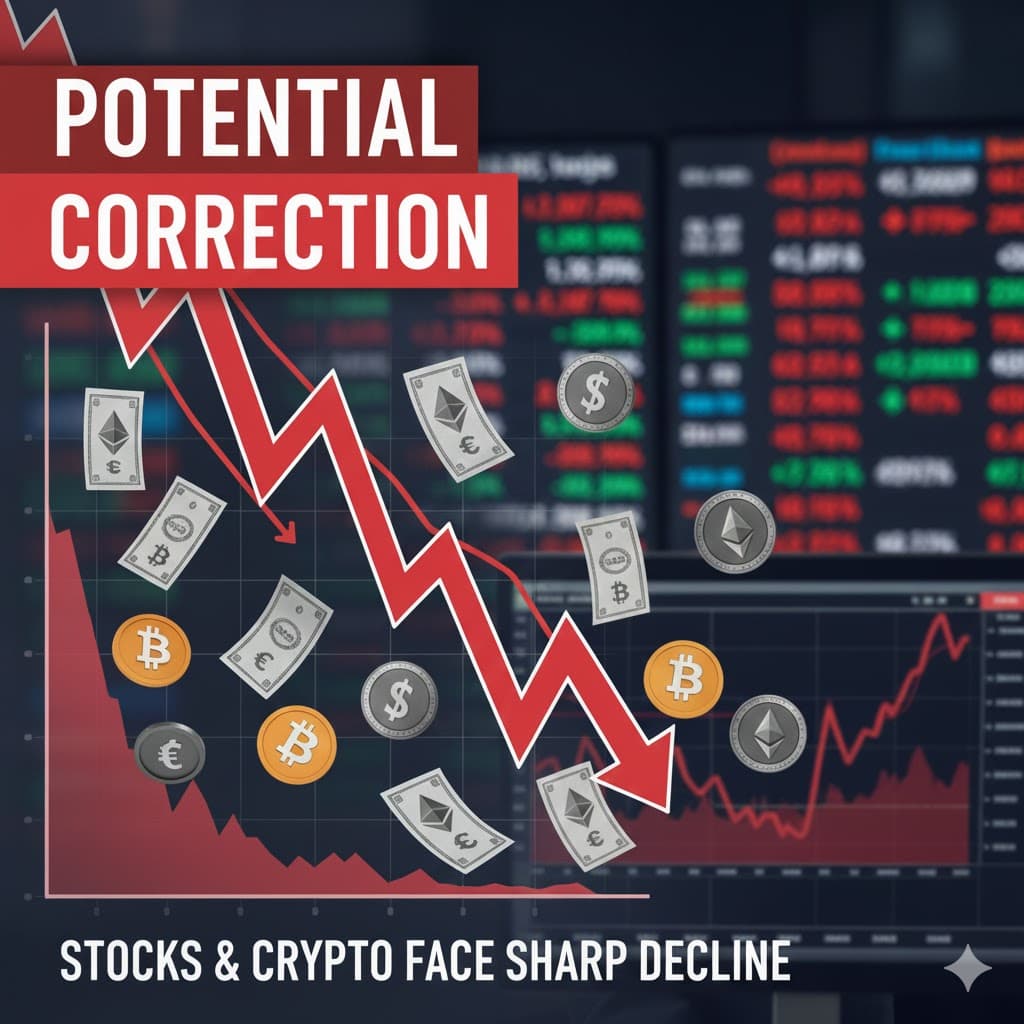 الأسواق المالية والعملات الرقمية مهددة بتصحيح نزولي