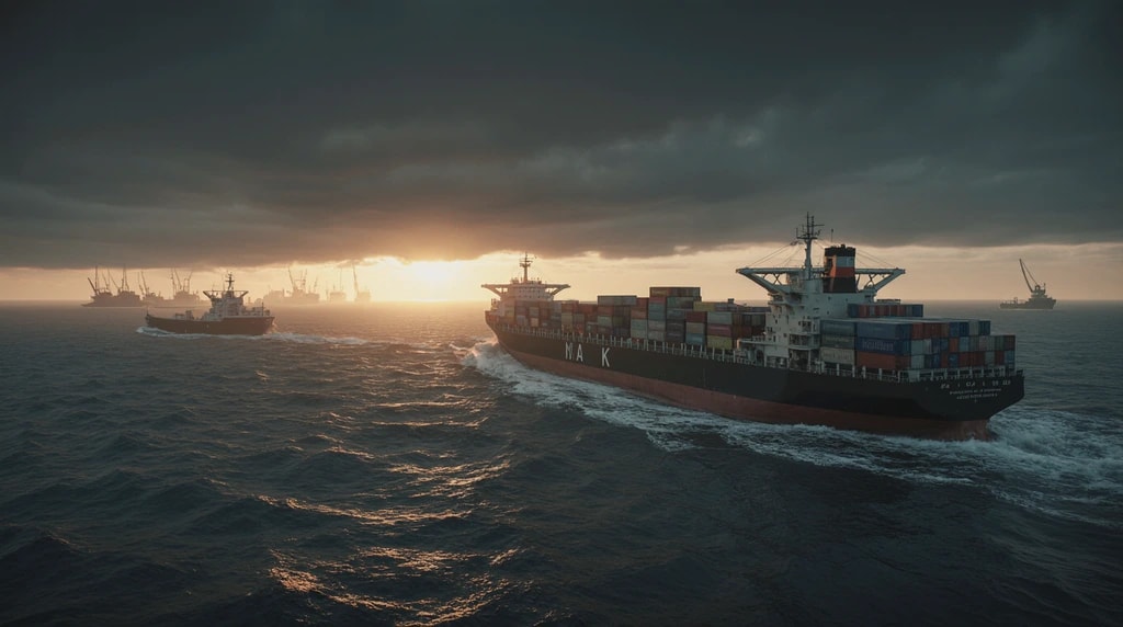 سفينة في البحر (ai)