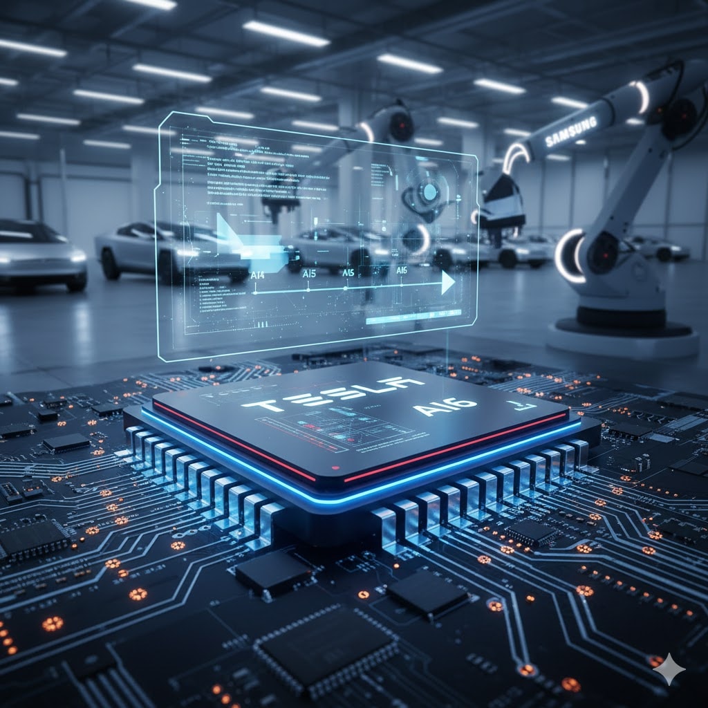 تسلا تطور شرائح إي آي بدعم من سامسونغ
