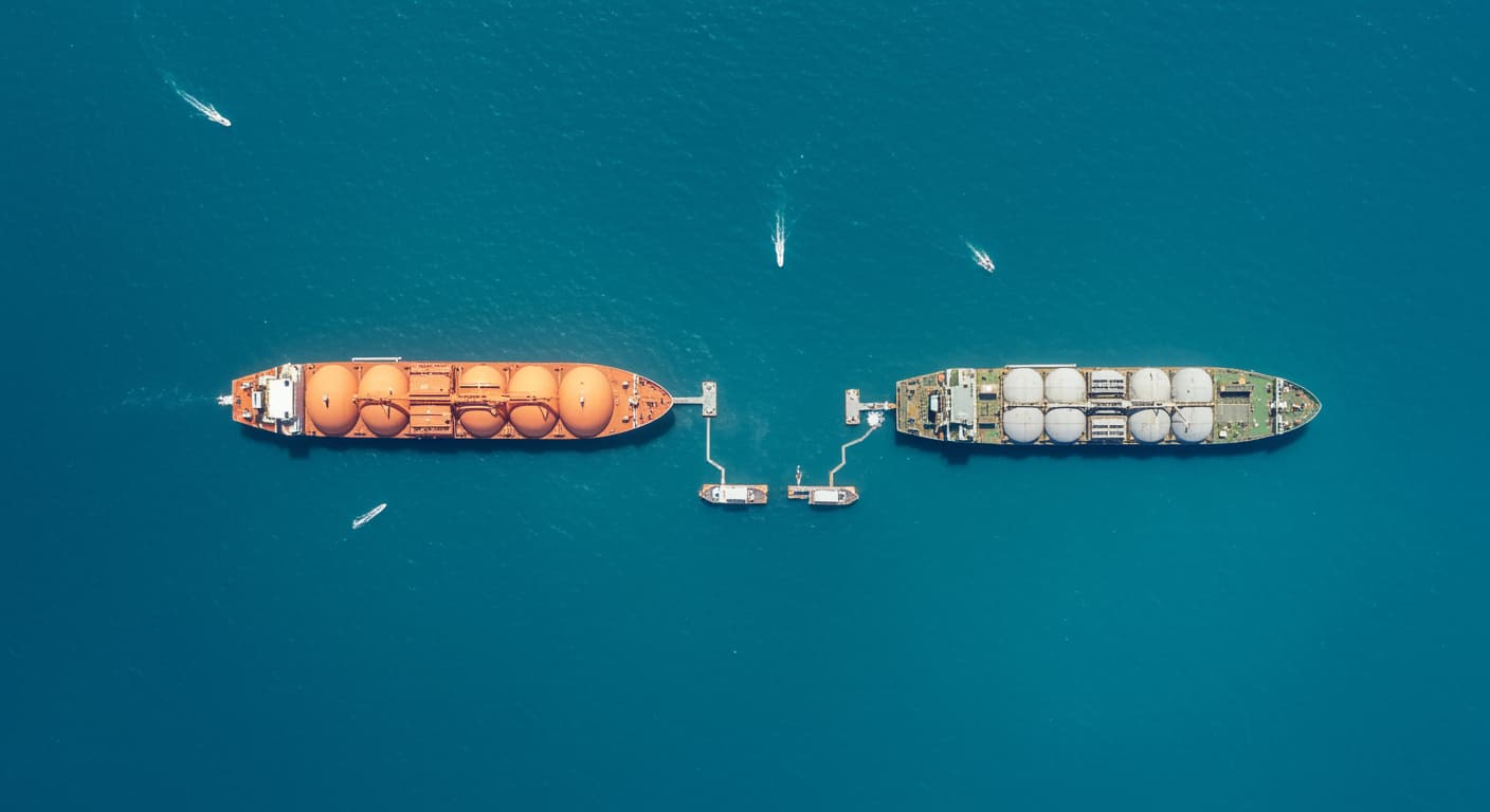 صور الأقمار الصناعية تكشف عملية نقل غاز روسي مسال نادرة قبالة سواحل ماليزيا