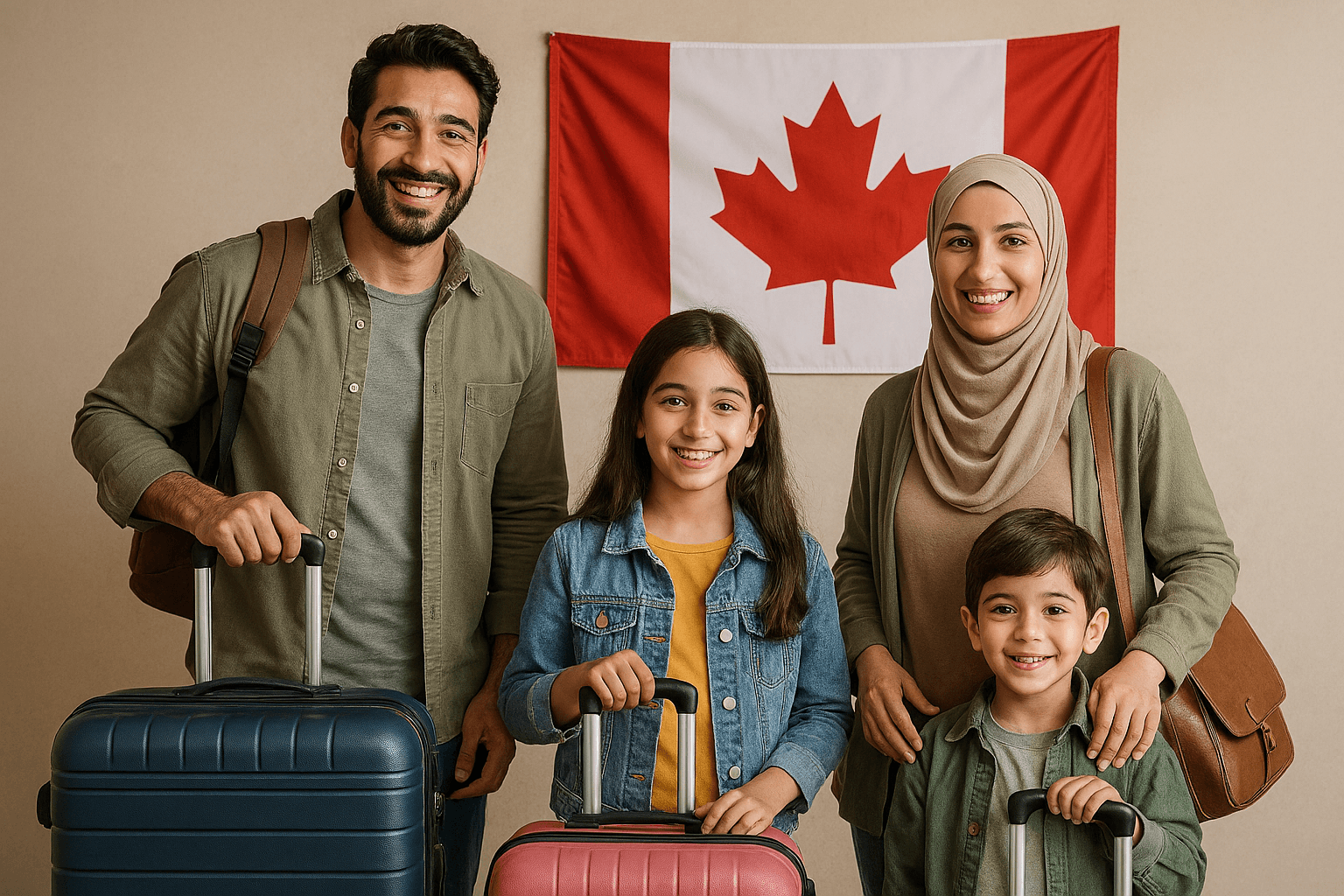 أسرة مهاجرة إلى كندا