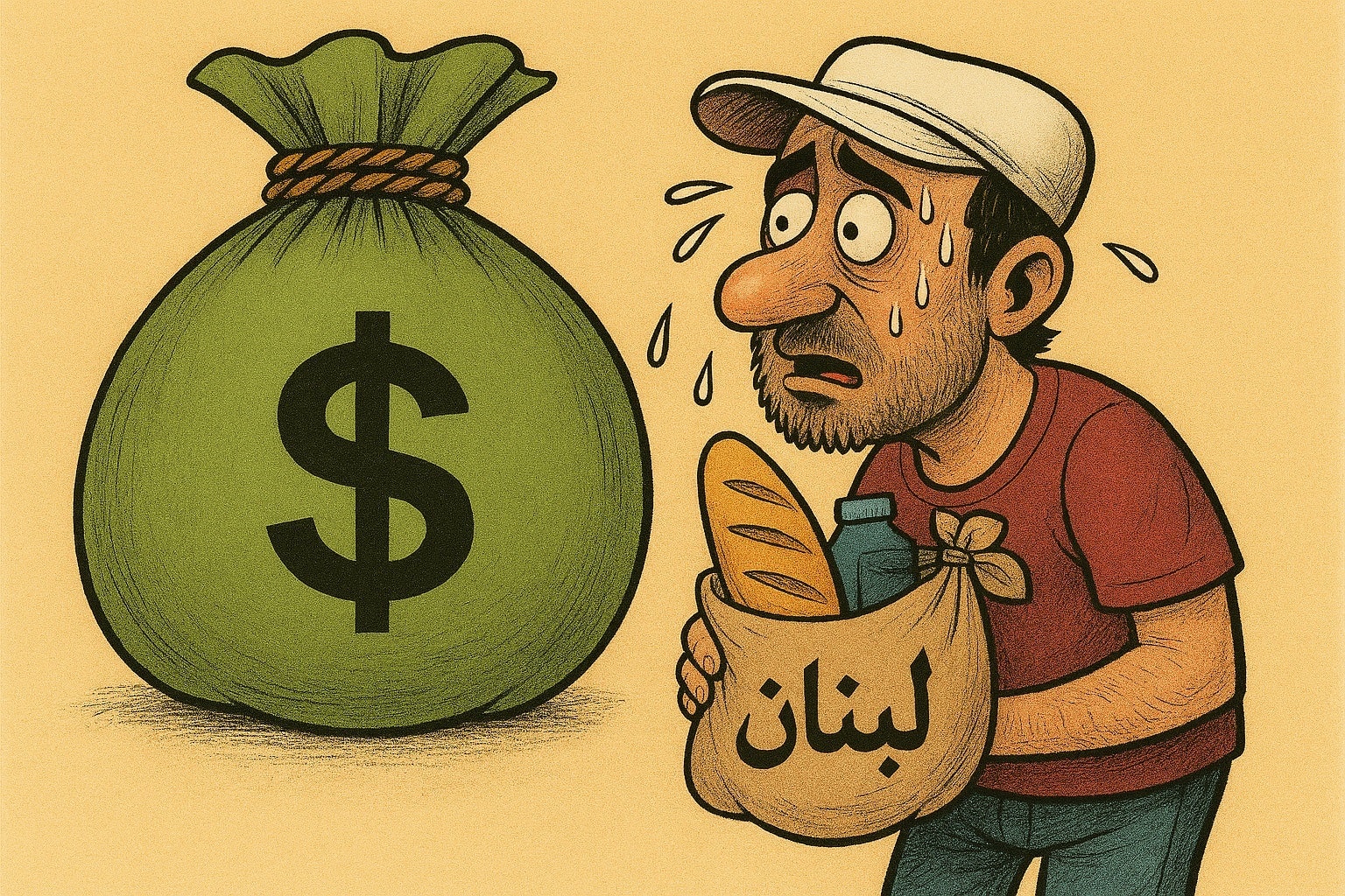 كاريكاتور التضخم في لبنان