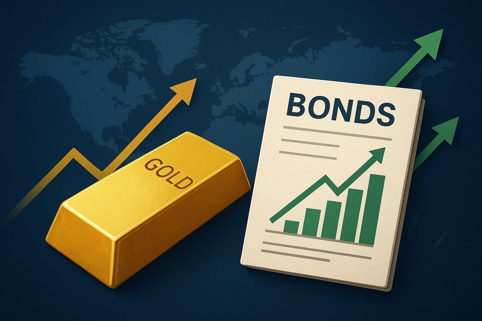 الذهب والسندات نحو تدفقات قياسية في 2025