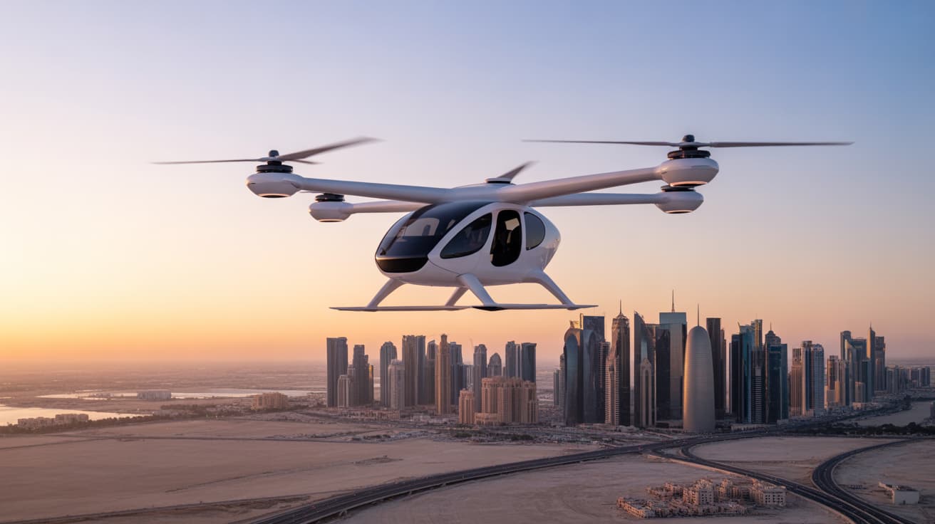 قطر تُجري أول تجربة ناجحة للتاكسي الجوي لمسافة تتجاوز 7 كلم