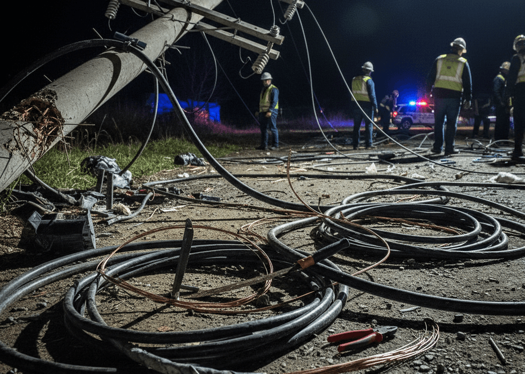 كابل كهرباء مسروق Ai