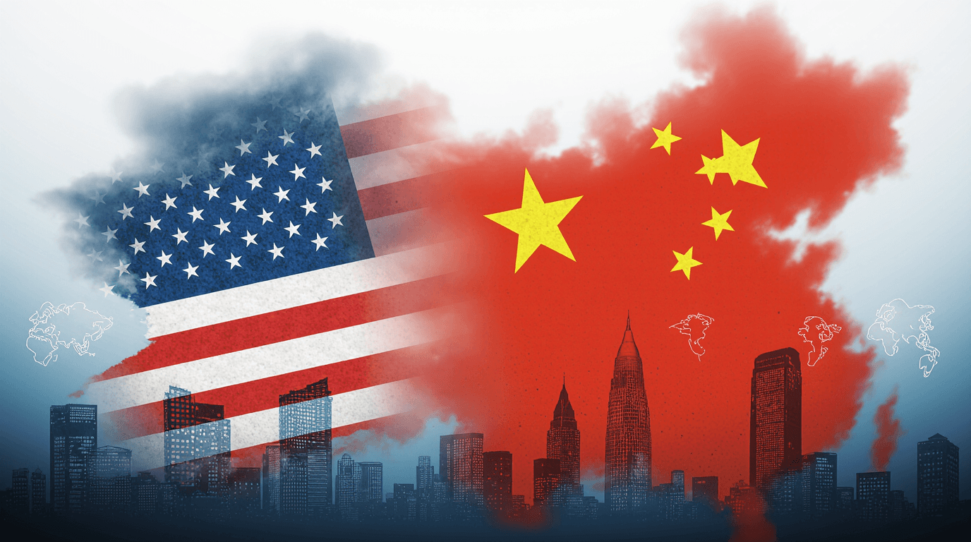 a_realistic_and_dramatic_digital_illustration_of_the_chinese_and_american_flags_merging_together_sy_j1c8zy3a71f83my0keij_2