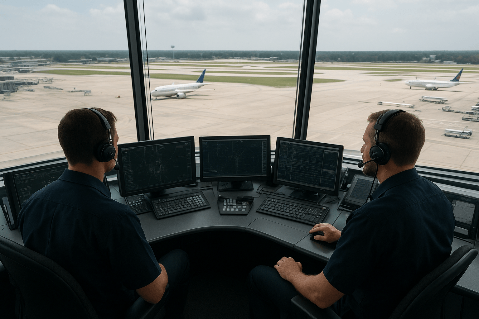 مراقبون جويون في مطار أميركي