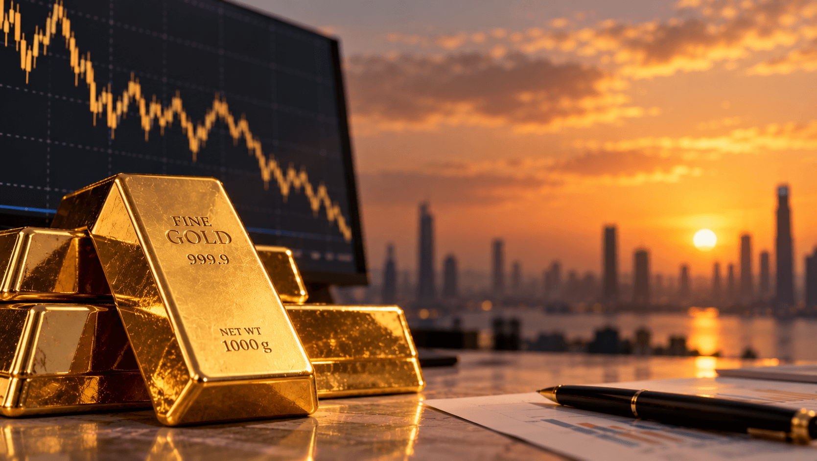 الذهب يتراجع مع تصاعد التوترات في الشرق الأوسط وترقّب قرار الفيدرالي