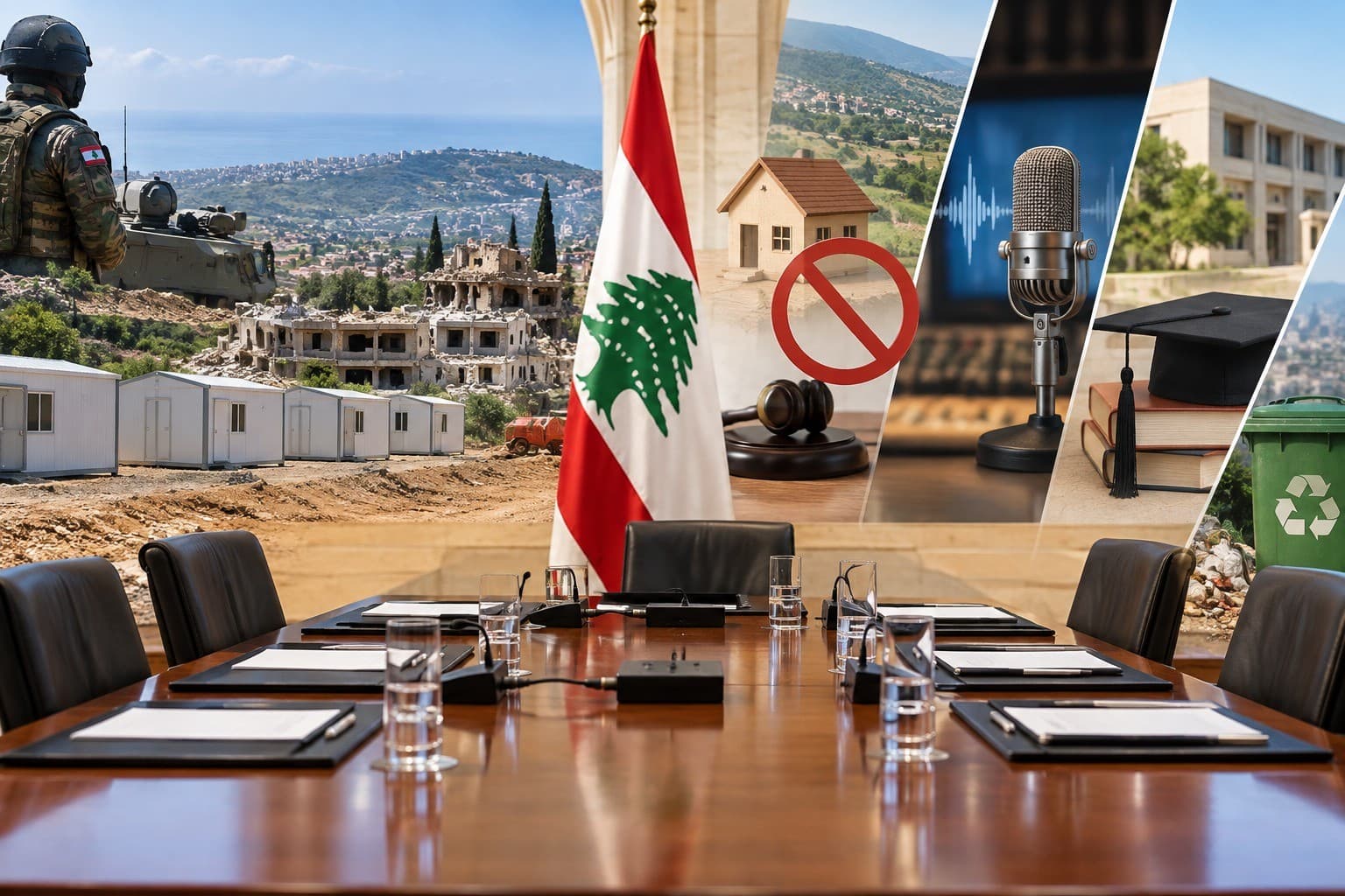 الحكومة اللبنانية تبحث دعم عودة أهالي الجنوب وتتخذ قرارات في ملفات العقارات والجامعة والإعلام