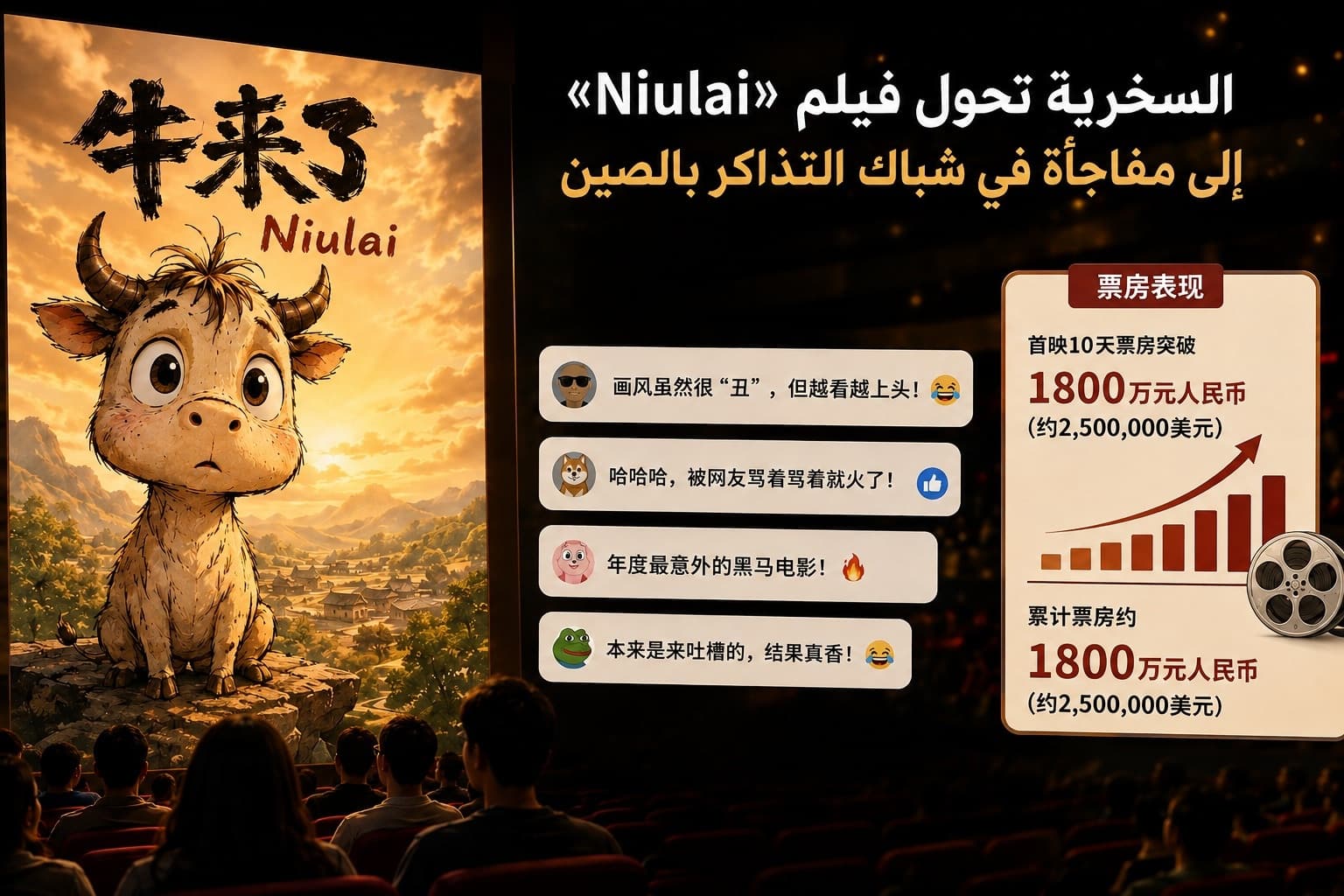 السخرية تحول فيلم "Niulai" إلى مفاجأة في شباك التذاكر بالصين