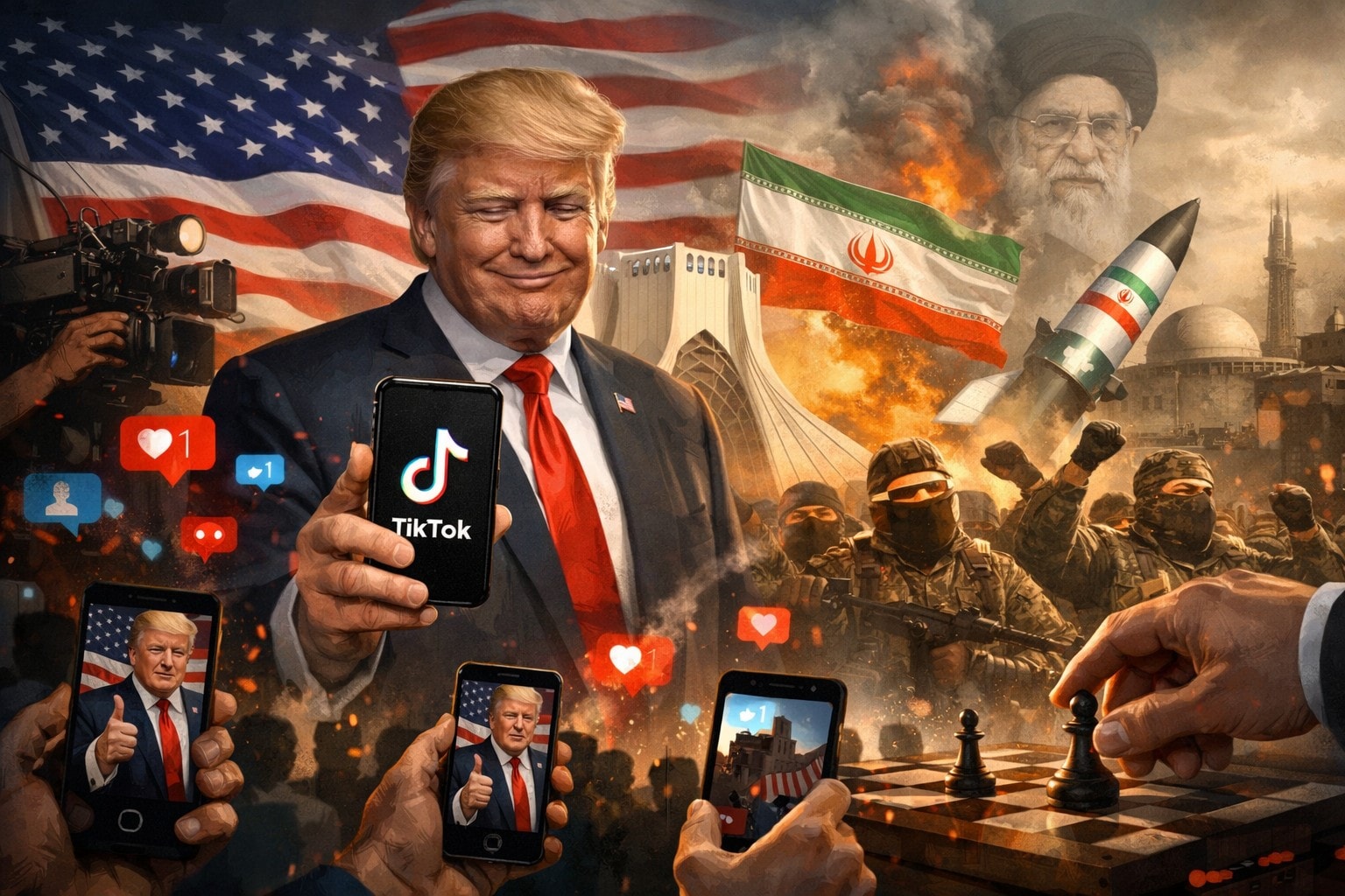 دعاية ترامب السياسية عبر تيك توك تجاه حرب إيران - سنيب