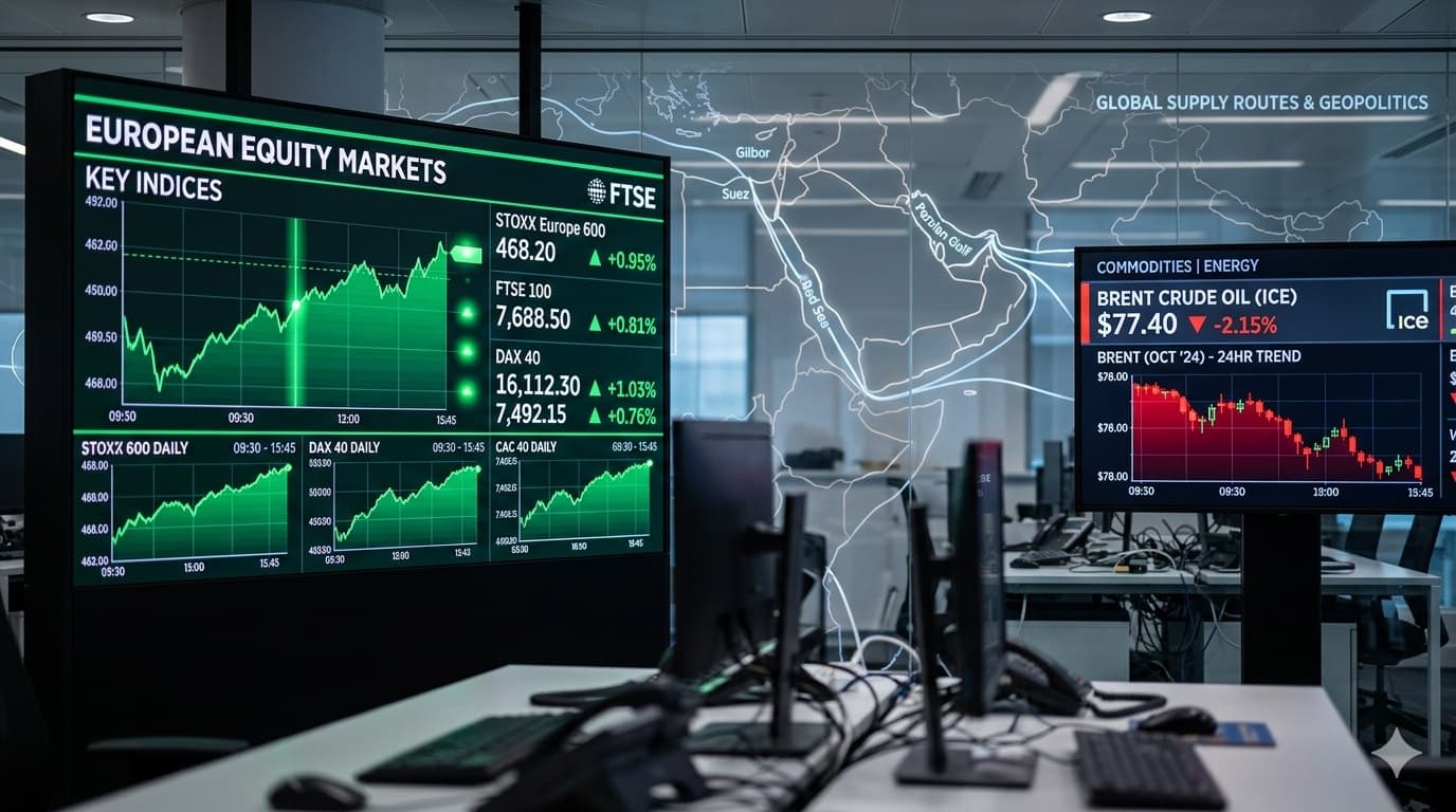الأسهم الأوروبية ترتفع بأكثر من 1% مع انخفاض النفط وتراجع التوترات بين واشنطن وطهران
