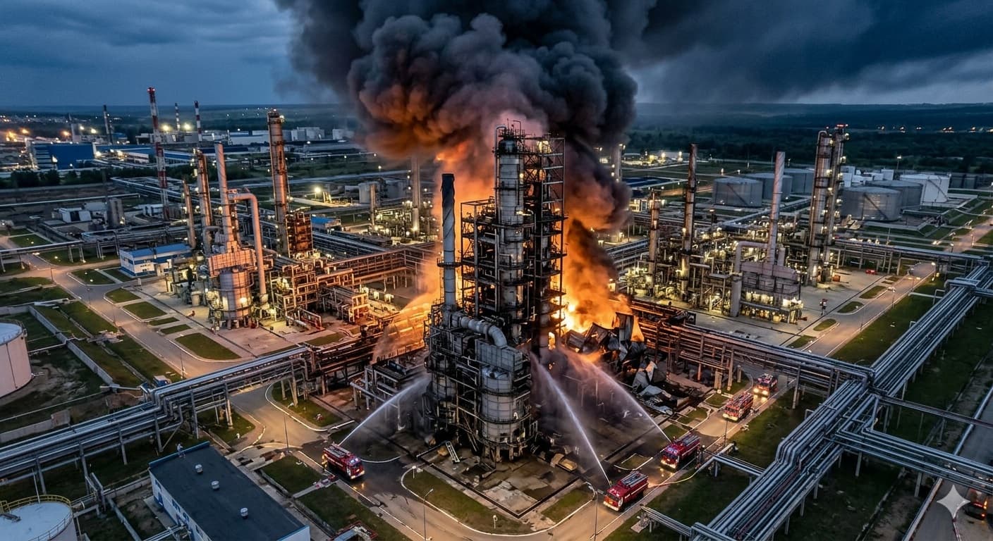 حريق بمصفاة "نوفو-أوفيمسك" الروسية إثر هجوم مسيّر يعطل وحدة تقطير رئيسية