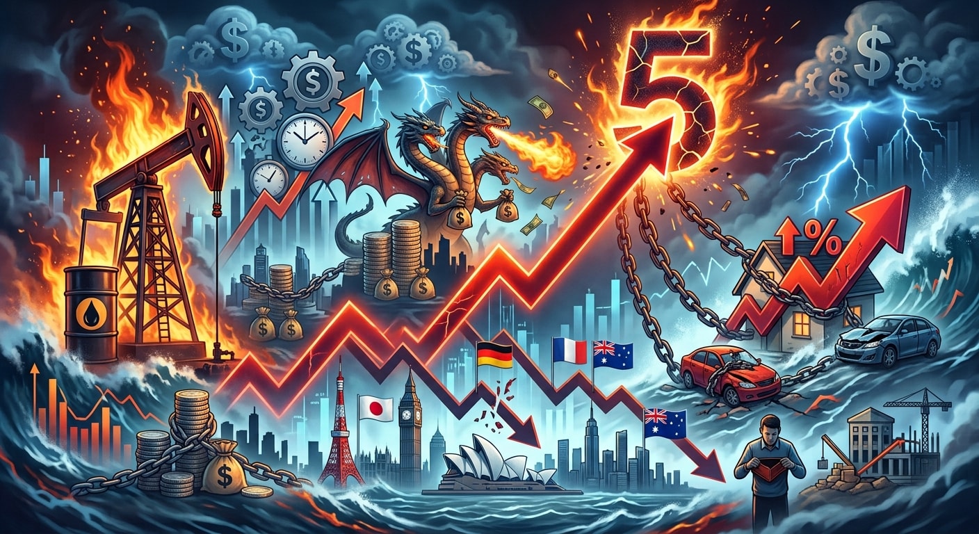 صورة ترمز إلى قفزة الفائدة 5% ai