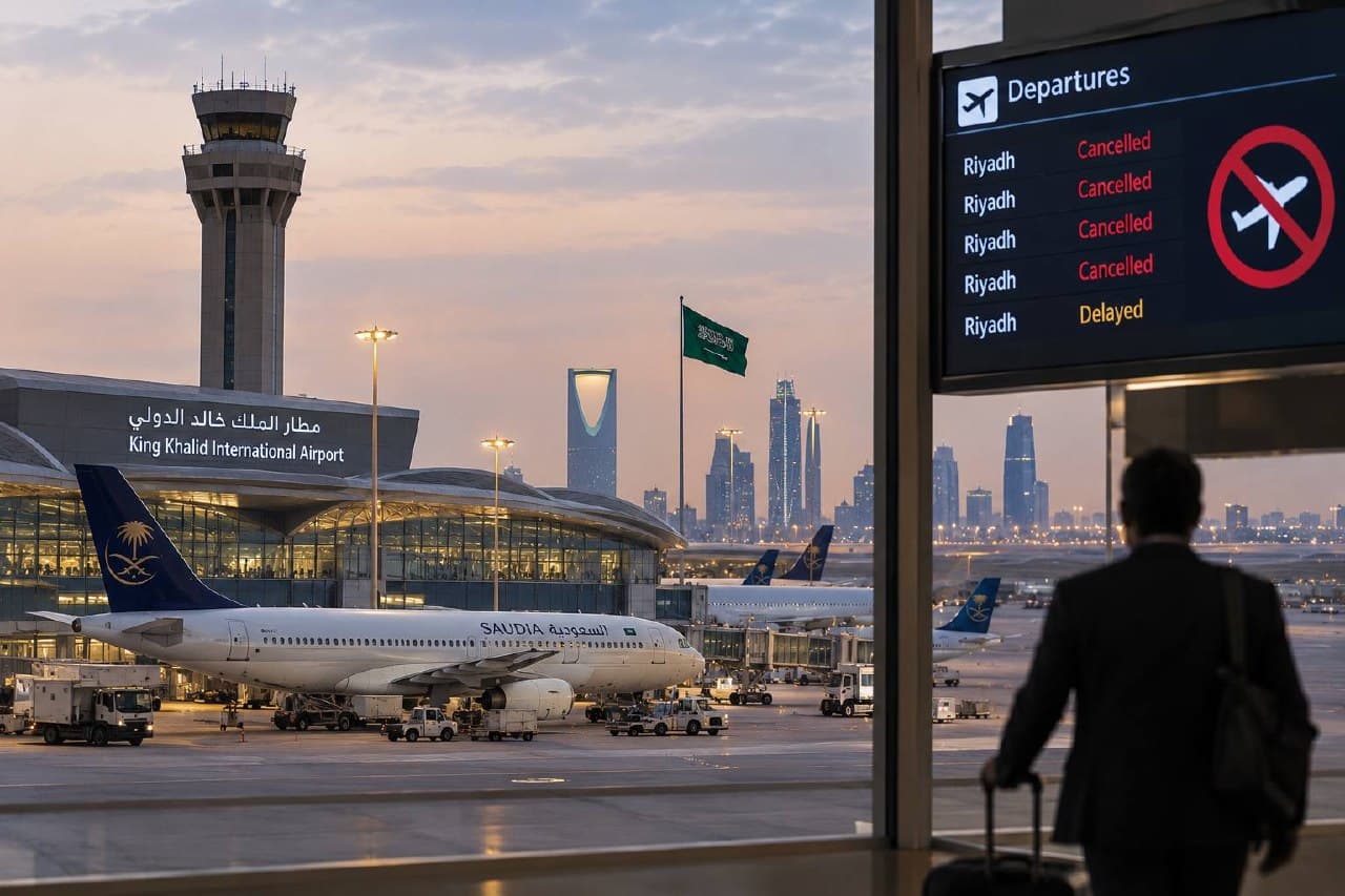 مطار الرياض يقيّد حركة الطيران عقب هجمات أنصار الله