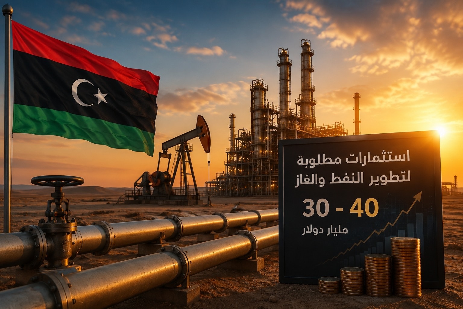 قطاع الطاقة الليبي يحتاج إلى استثمارات تصل إلى 40 مليار دولار لتوسيع الاستكشاف والإنتاجAi